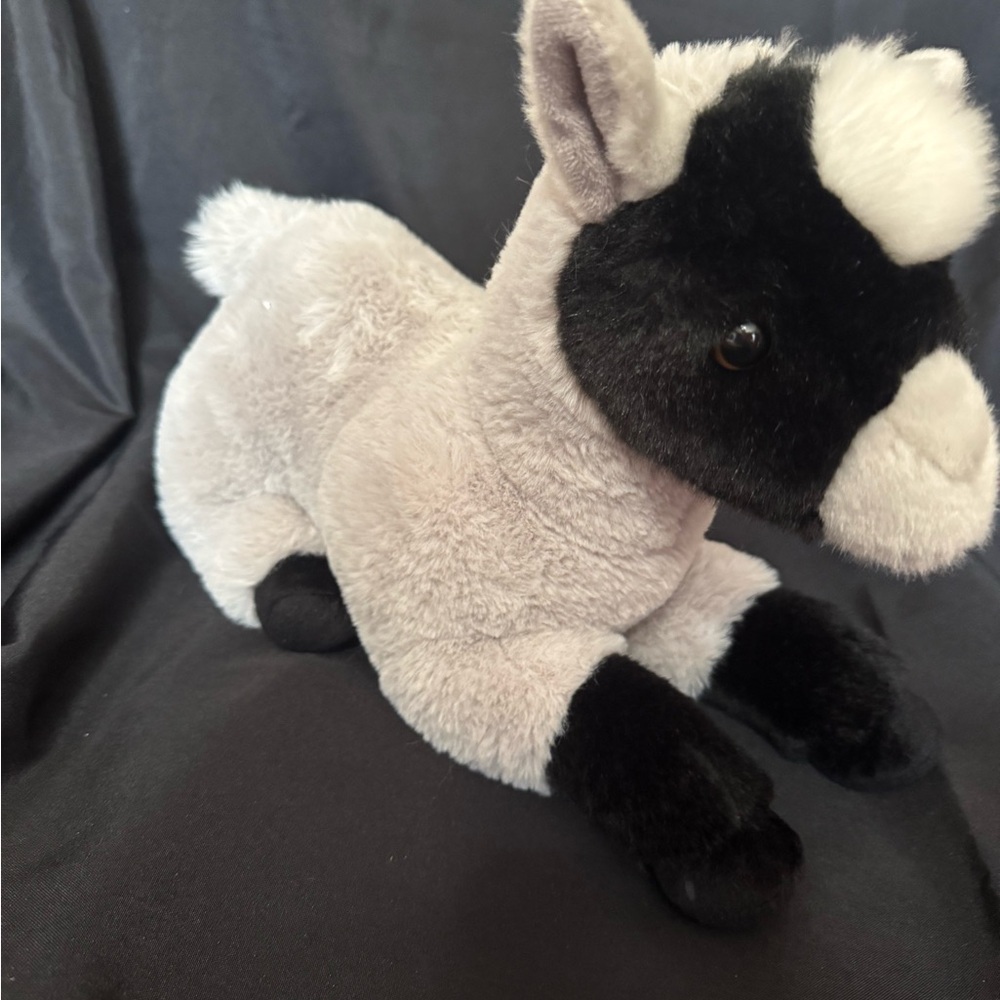 Plush Stuffed Pygmy Goat Animal Toy - Gray and Black